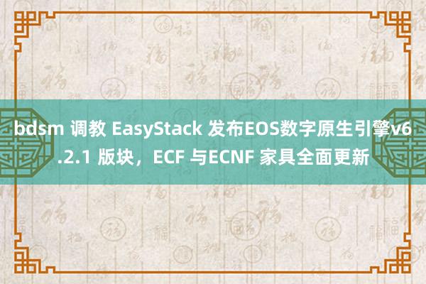 bdsm 调教 EasyStack 发布EOS数字原生引擎v6.2.1 版块，ECF 与ECNF 家具全面更新